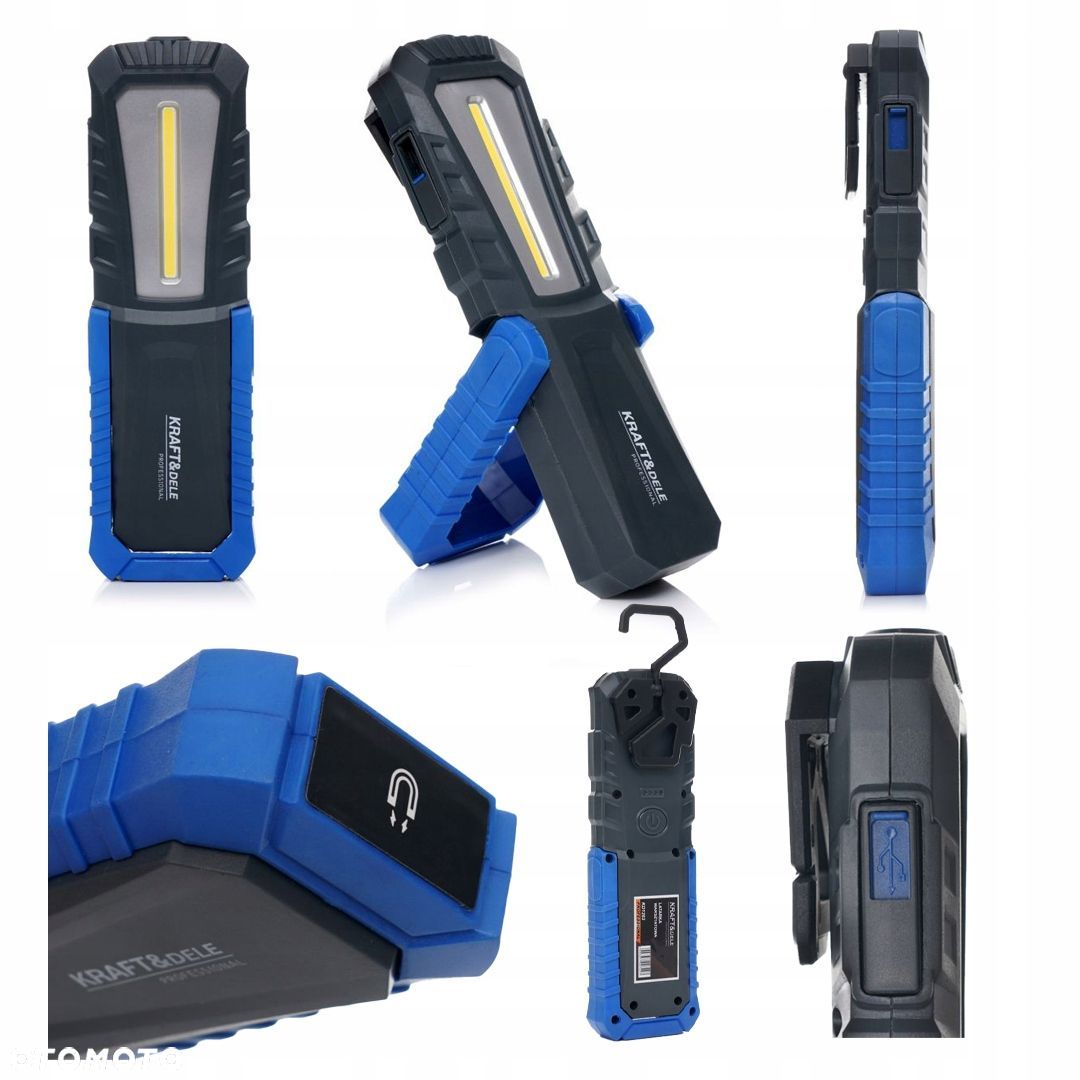 Lampa Warsztatowa LED 420LM Bateria 4400mAh Magnes Hak KraftDele - 1