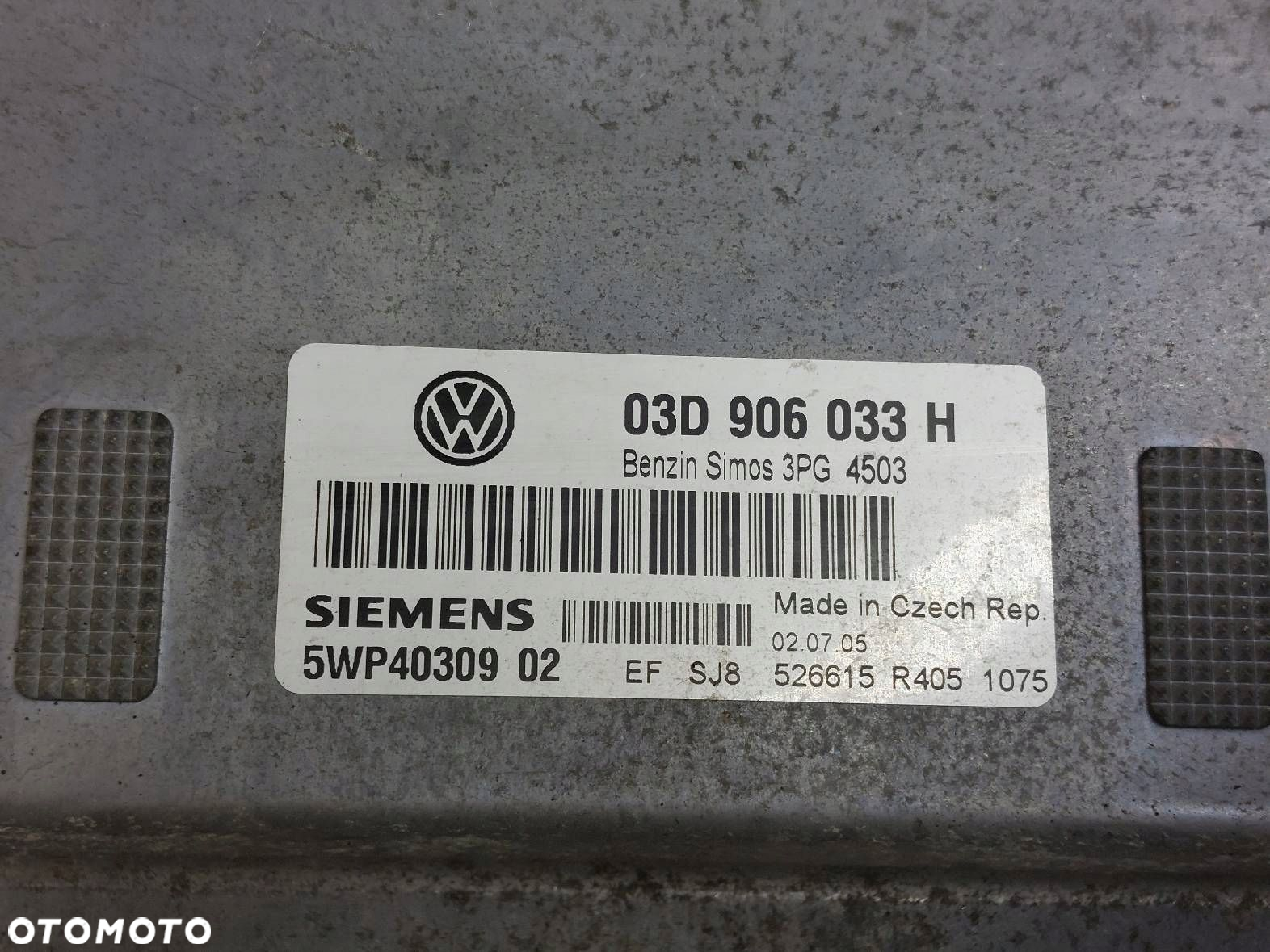 ZESTAW STARTOWY VOLKSWAGEN FOX I 03D906033H 6Q1937049D 5Z0920820NX - 2