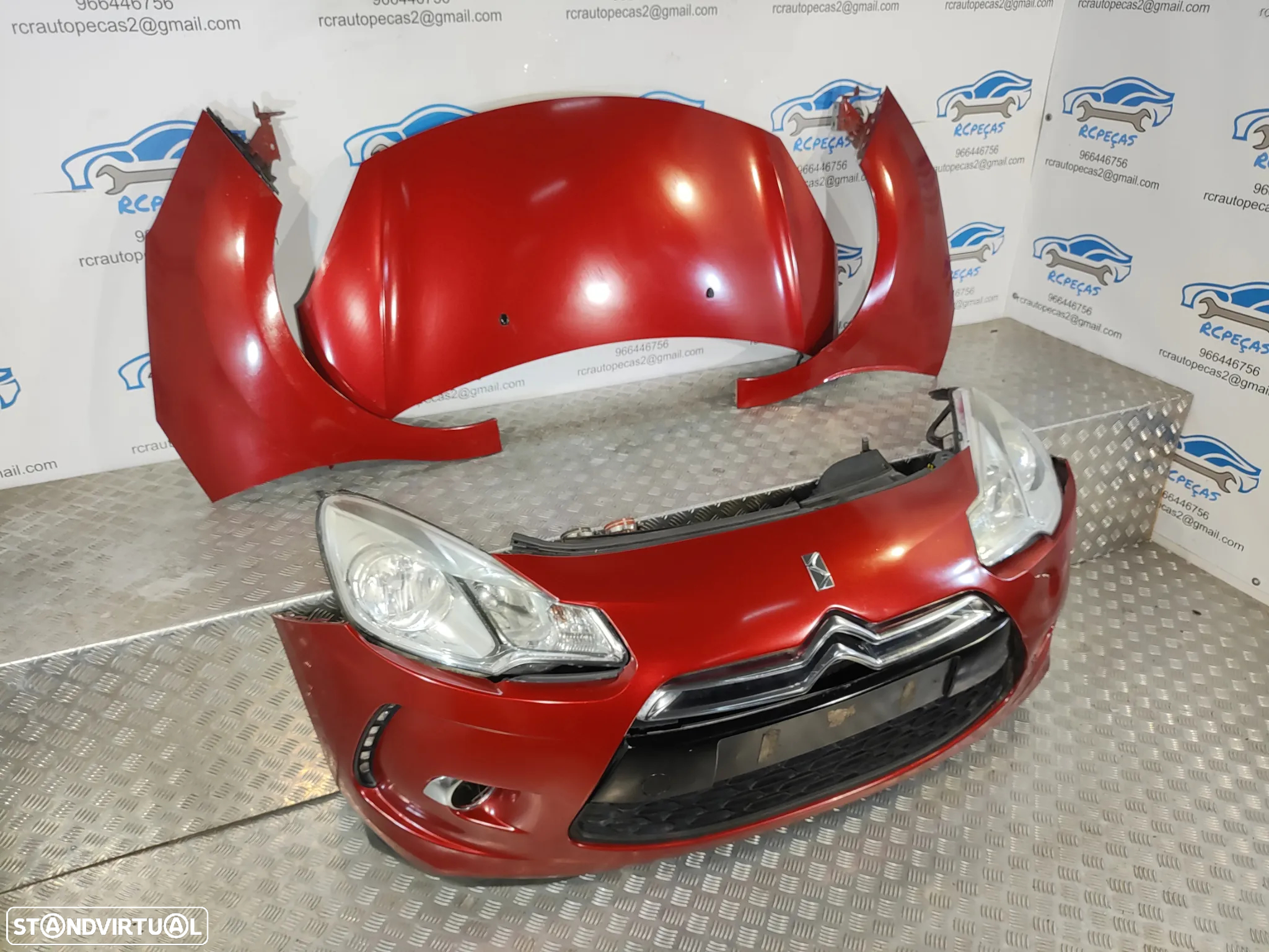 FRENTE COMPLETA CITROEN DS3 SA CAPOT PARACHOQUES GUARDA-LAMAS OTICAS RADIADOR VENTILADOR FRENTE FIBRA REFORÇO - 25