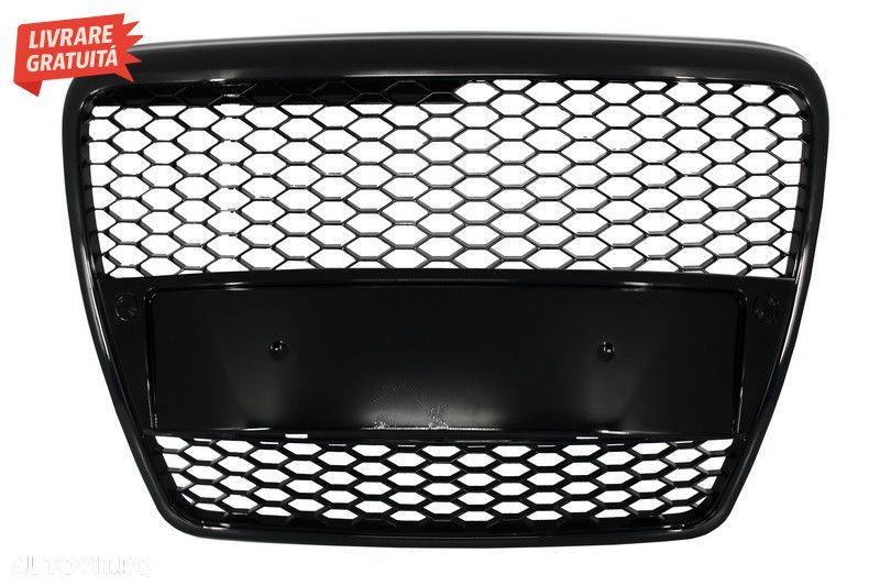 Grila Centrala Audi A6 4F C6 (2004-2007) RS Design Negru Lucios - 1