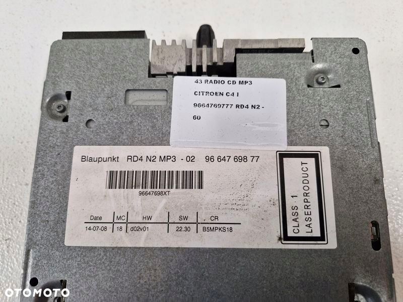 CITROEN C4 1 I RADIOODTWARZACZ CD MP3 9664769877 - 5