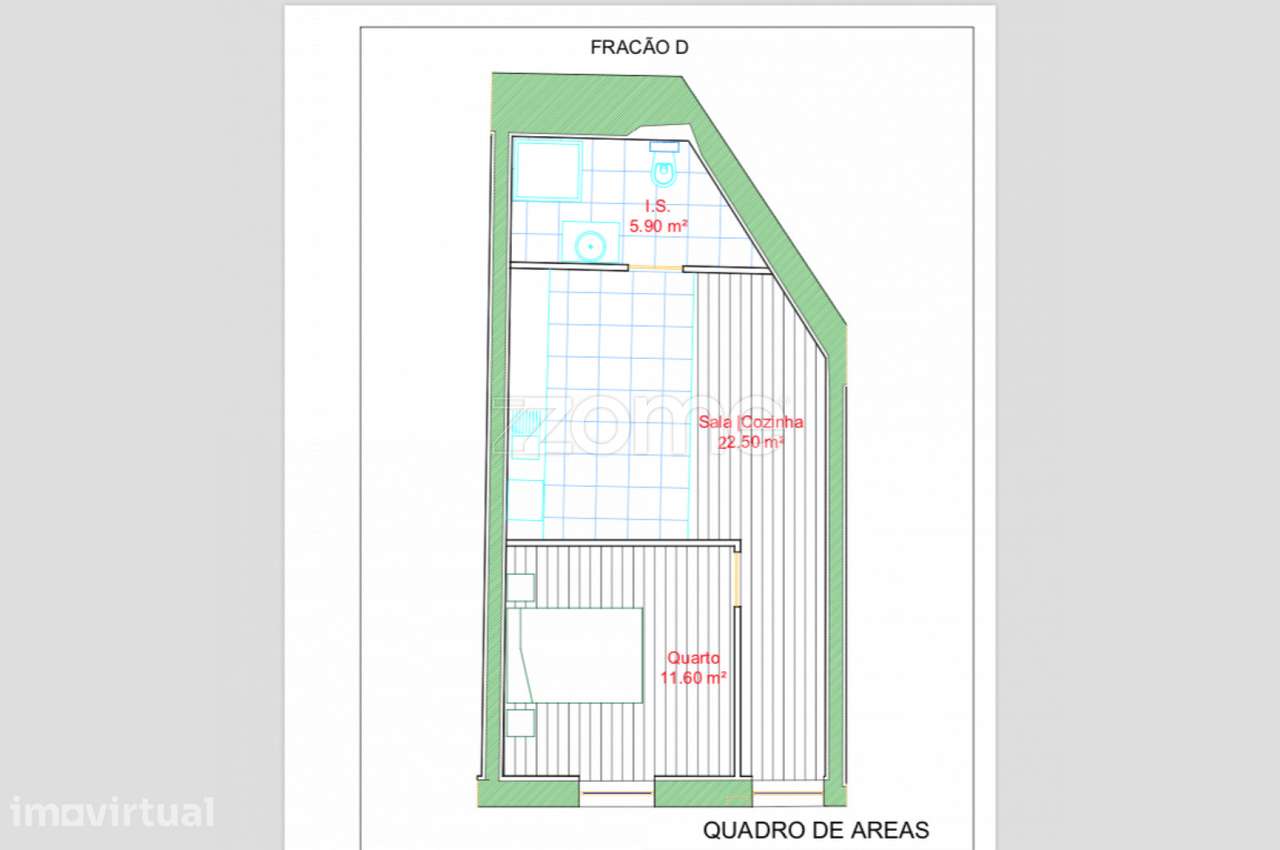Apartamento novo T1 com 50m2 situado em Oliveira do Douro, V.N. Gaia. - Grande imagem: 3/20