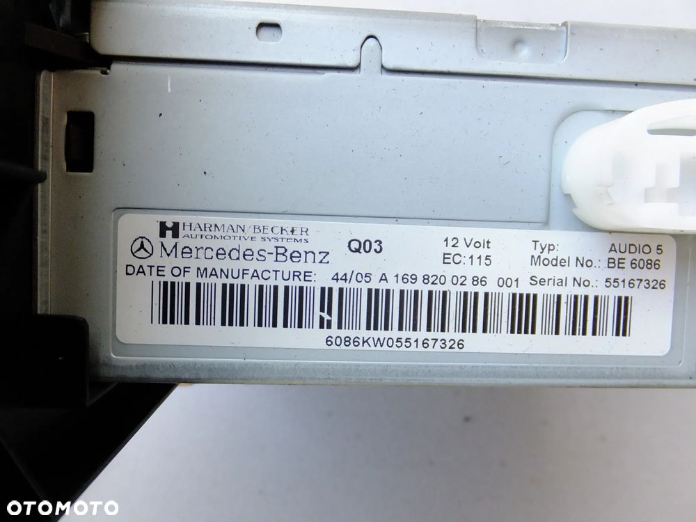 radio cd mercedes w169 A1698200286 - 2
