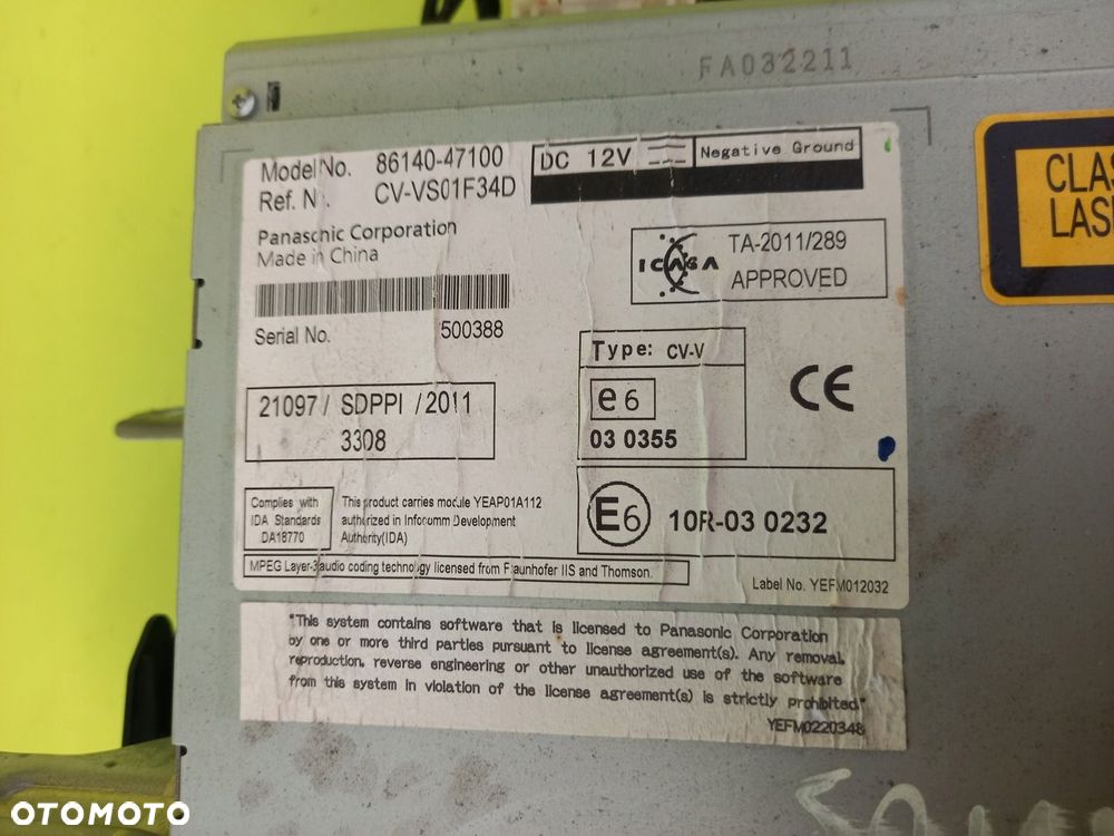 RADIO NAWIGACJA 86140-47100 TOYOTA PRIUS III LIFT - 5