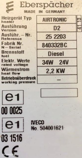 OGRZEWANIE POSTOJOWE EBERSPACHER IVECO STRALIS - 2