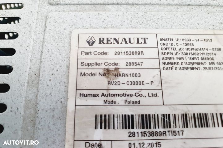 Radio cd 281153889r Dacia Duster 1 (facelift) seria - 3