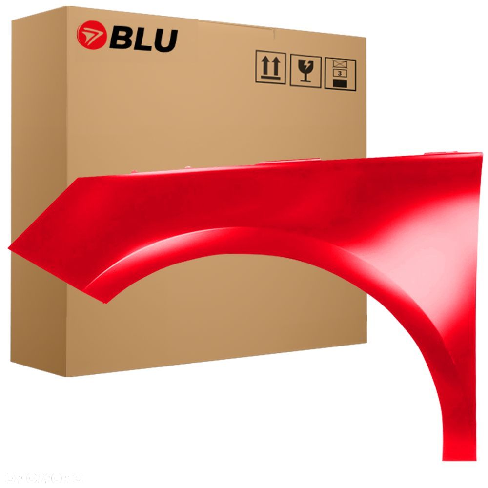 BLU Błotnik Audi A1 8X LZ3M lewy czerwony 2010-2018 przód ocynk MisanoRot - 1