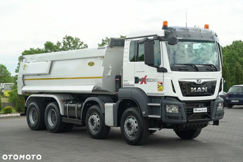 MAN TGS 35.460 / 8X4 / WYWROTKA TYLNOZSYPOWA / HYDROKLAPA / MEILLER KIPPER / AUTOMAT / OPONY 100% / PLANDEKA ELEKTRYCZNA /  EURO 6 - 12
