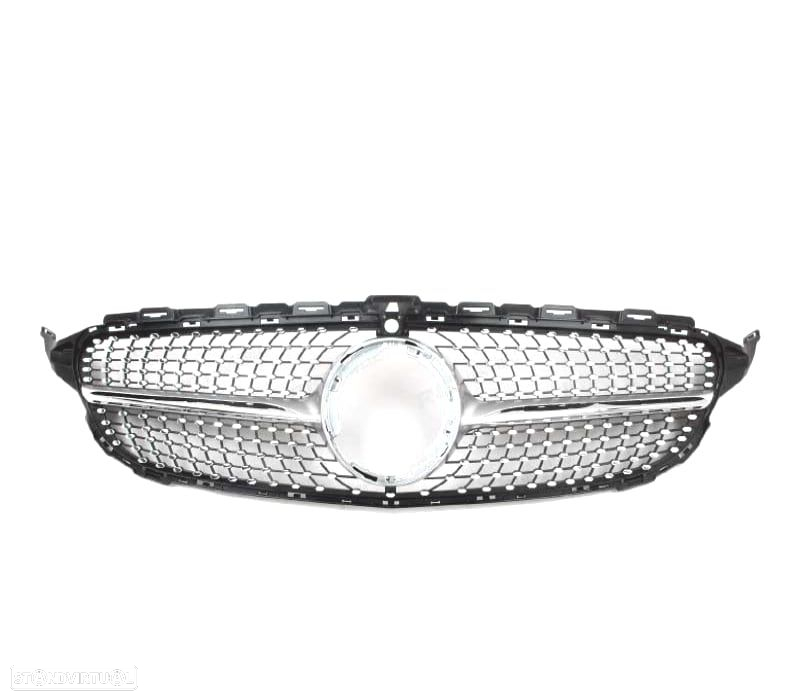 GRELHA DIANTEIRA PARA MERCEDES W205 AMG 14-18 CAMERA LOOK DIAMOND SILVER - 3