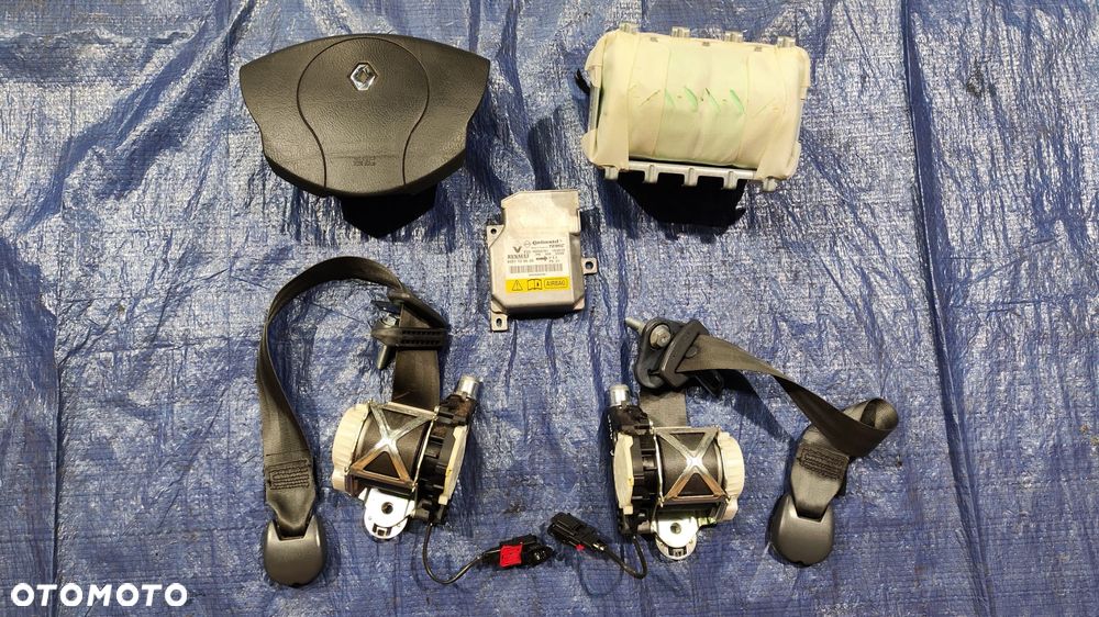 AIRBAG KOMPLET ZESTAW PODUSZKA KIEROWCY PASAŻERA SENSOR PAS BEZPIECZEŃSTWA LEWY PRAWY RENAULT WIND - 1