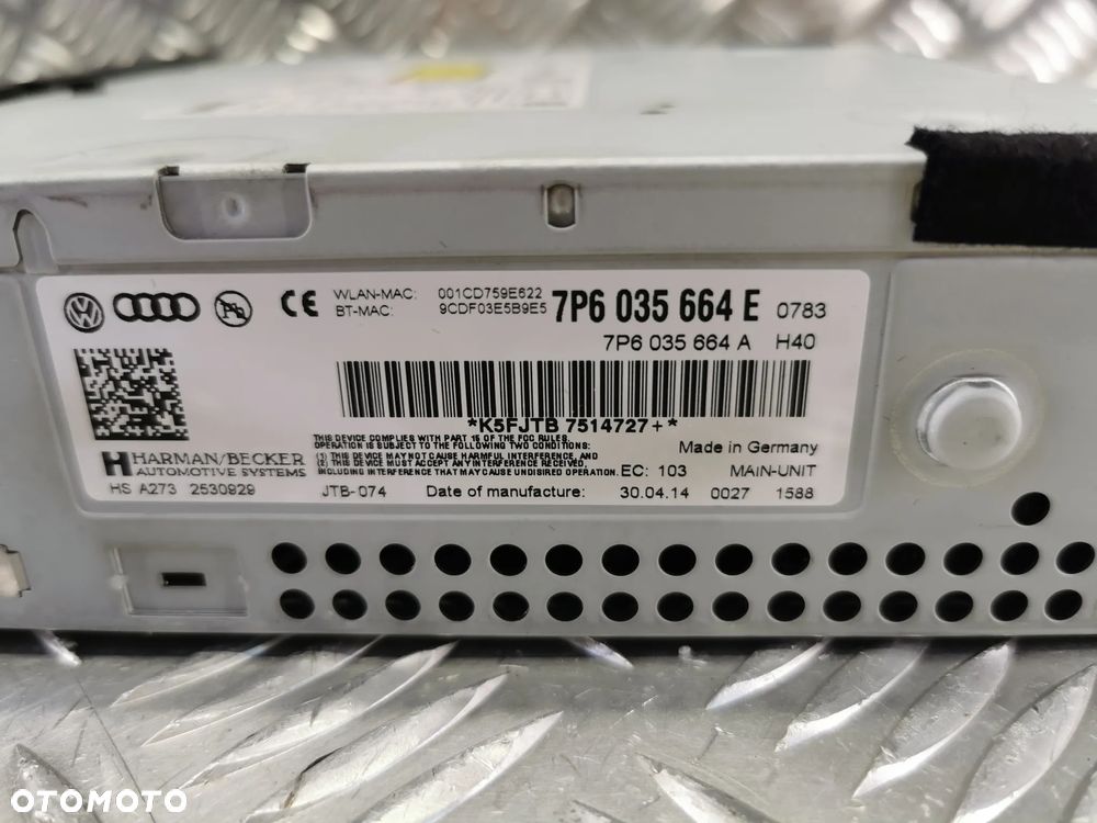 VW TOUAREG 7P 10-18R STEROWNIK NAWIGACJA MMI CZYTNIK SSD 7P6035664 E 7P6035664E - 5