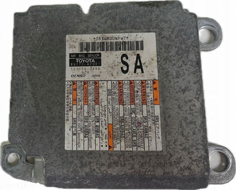 P4 TOYOTA RAV4 V 5 2020 - STEROWNIK MODUŁ PODUSZEK AIRBAG 89170-42D51 - 13