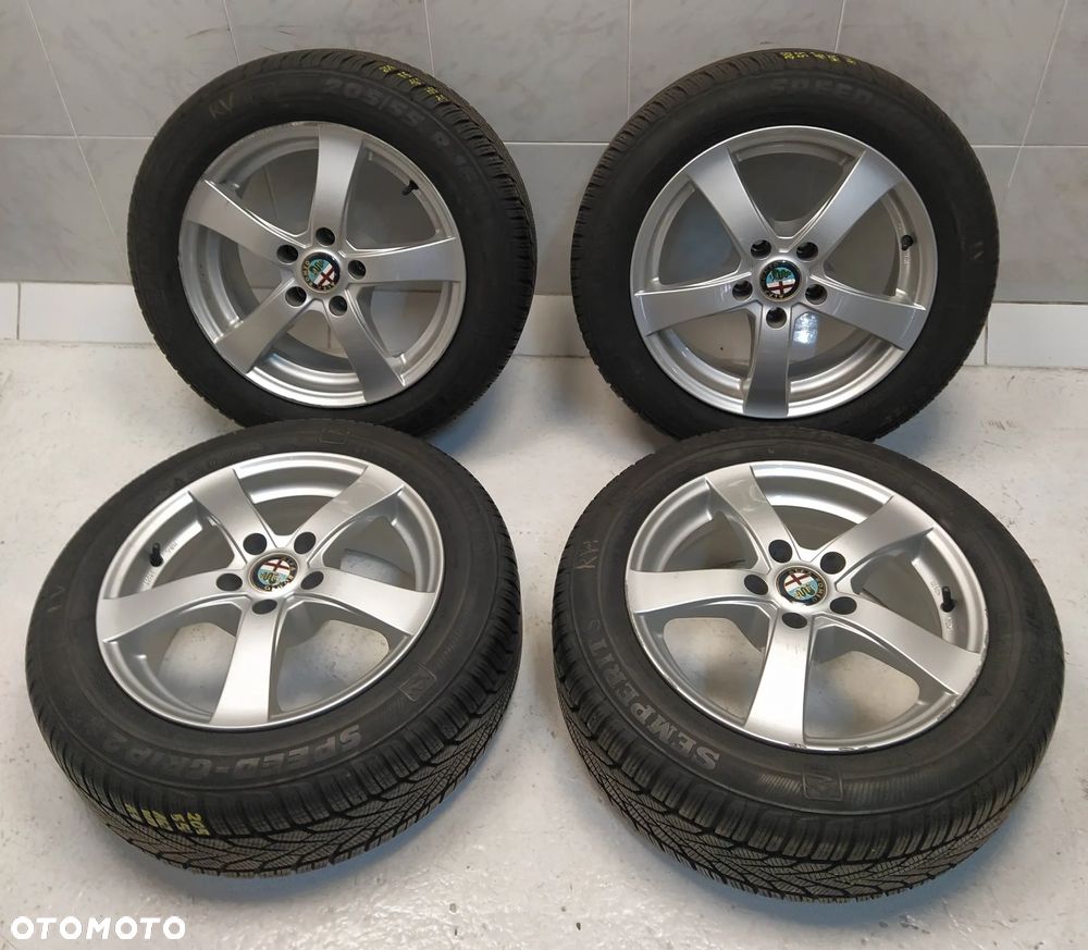 ALFA ROMEO AUDI SEAT SKODA VW 7X16 ORYGINALNE FELGI DEZENT ALUMINIOWE R16 ET40 5X112 OPONY SEMPERIT 205/55 KOŁA - 2
