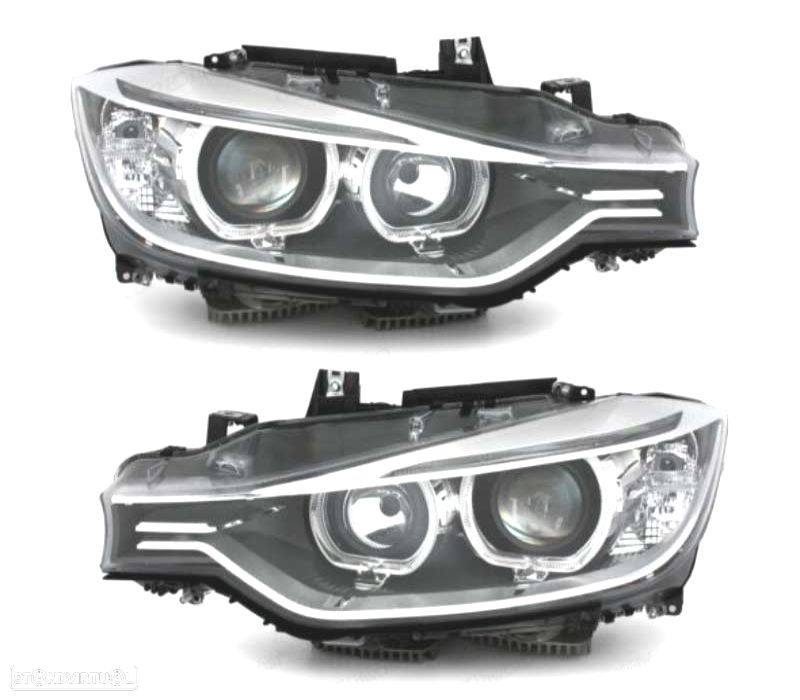 FAROIS BMW F30 11-15 ANGEL EYES LED FUNDO PRETO - 1