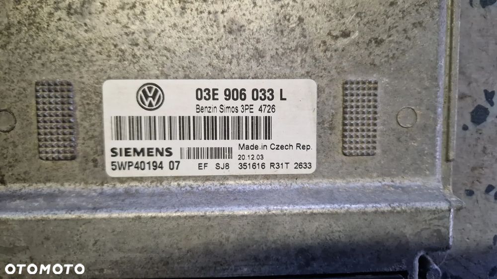 VOLKSWAGEN POLO 9N 1.2 12V STEROWNIK SILNIKA 03E906033L - 2