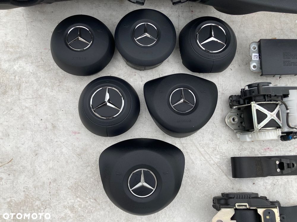 MERCEDES E CLS W213 W238 W257 DESKA KONSOLA KOKPIT PULPIT PÓŁKA PARAPET PODUSZKI POWIETRZNE AIRBAG SRS PASY PAS KURTYNY KURTYNA FOTELA  SKÓRA !!! - 12