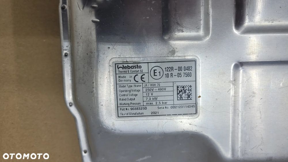 JAGUAR I-PACE LAND ROVER DISCOVERY - NAGRZEWNICA WEBASTO 122R-000482 - 2