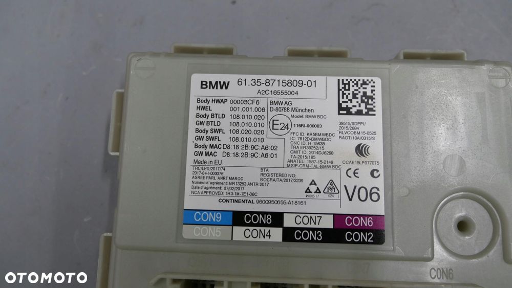 bmw g01 g02 g30 g31 moduł sterownik bdc komfortu 8715809 - 2