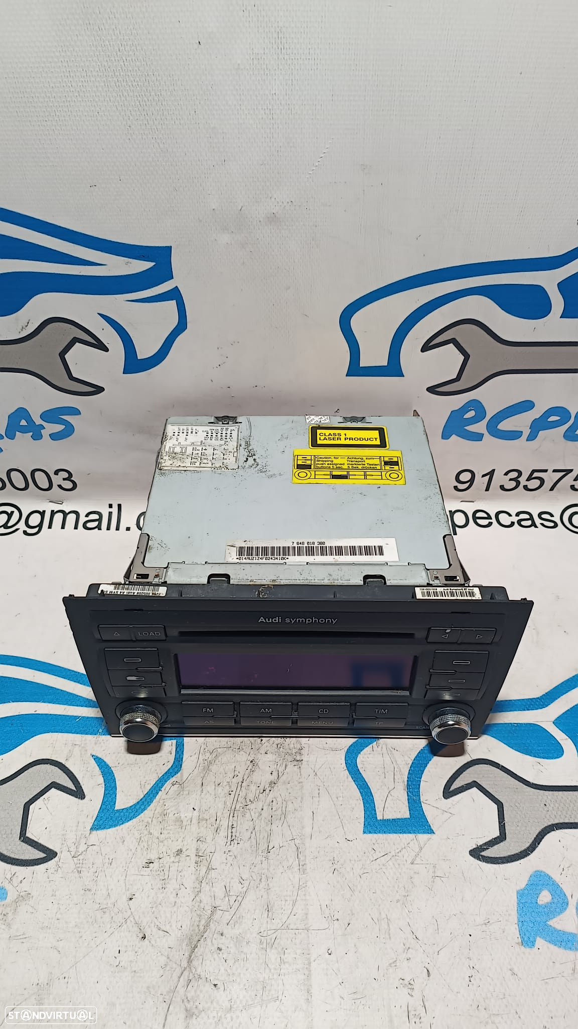 RADIO AUTORADIO LEITOR CD SYMPHONY AUDI A4 B7 B6 8E0035195AD 8E0035195 7646018380 BLAUPUNKT DISPLAY COMANDOS COMUTADOR PAINEL CONTROLO COMUNICAÇÃO - 2