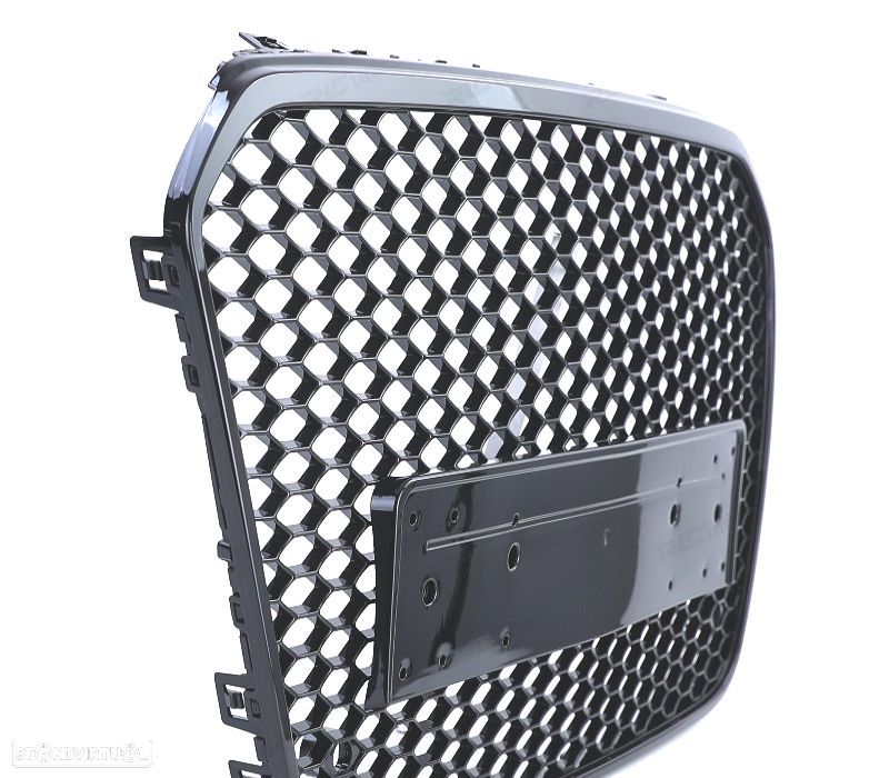 GRELHA FRONTAL AUDI A6 C7 4G 10-14 PDC LOOK RS PRETO BRILHANTE - 2