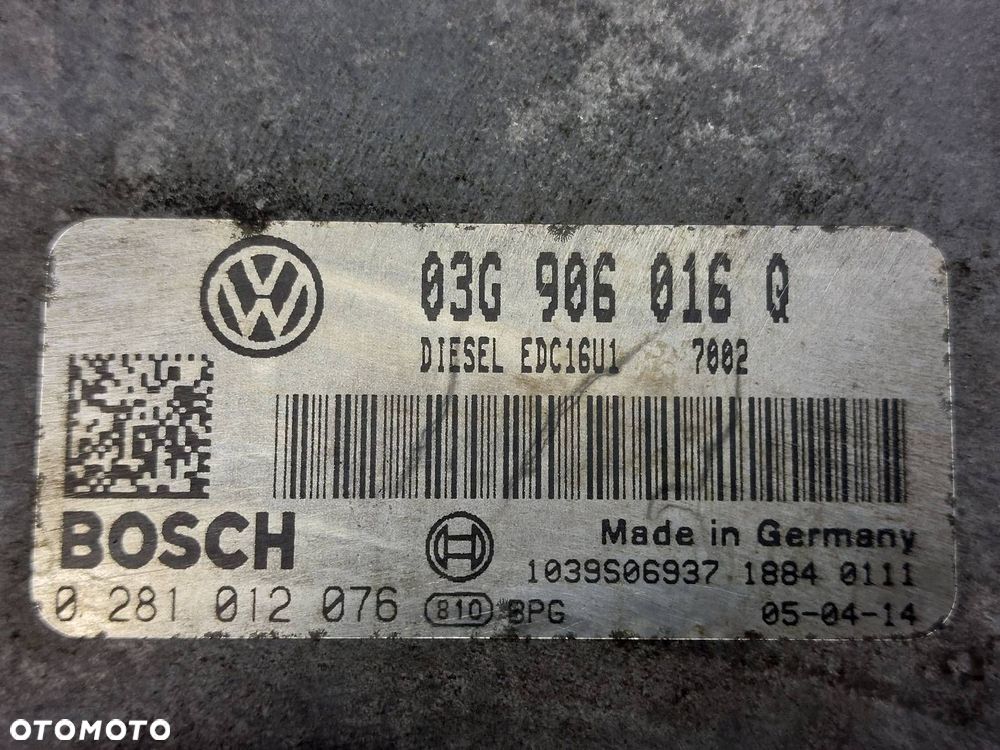 ZESTAW STARTOWY VOLKSWAGEN GOLF V 1.9 TDI 03G906016Q 0281012076 1K0920871B - 2