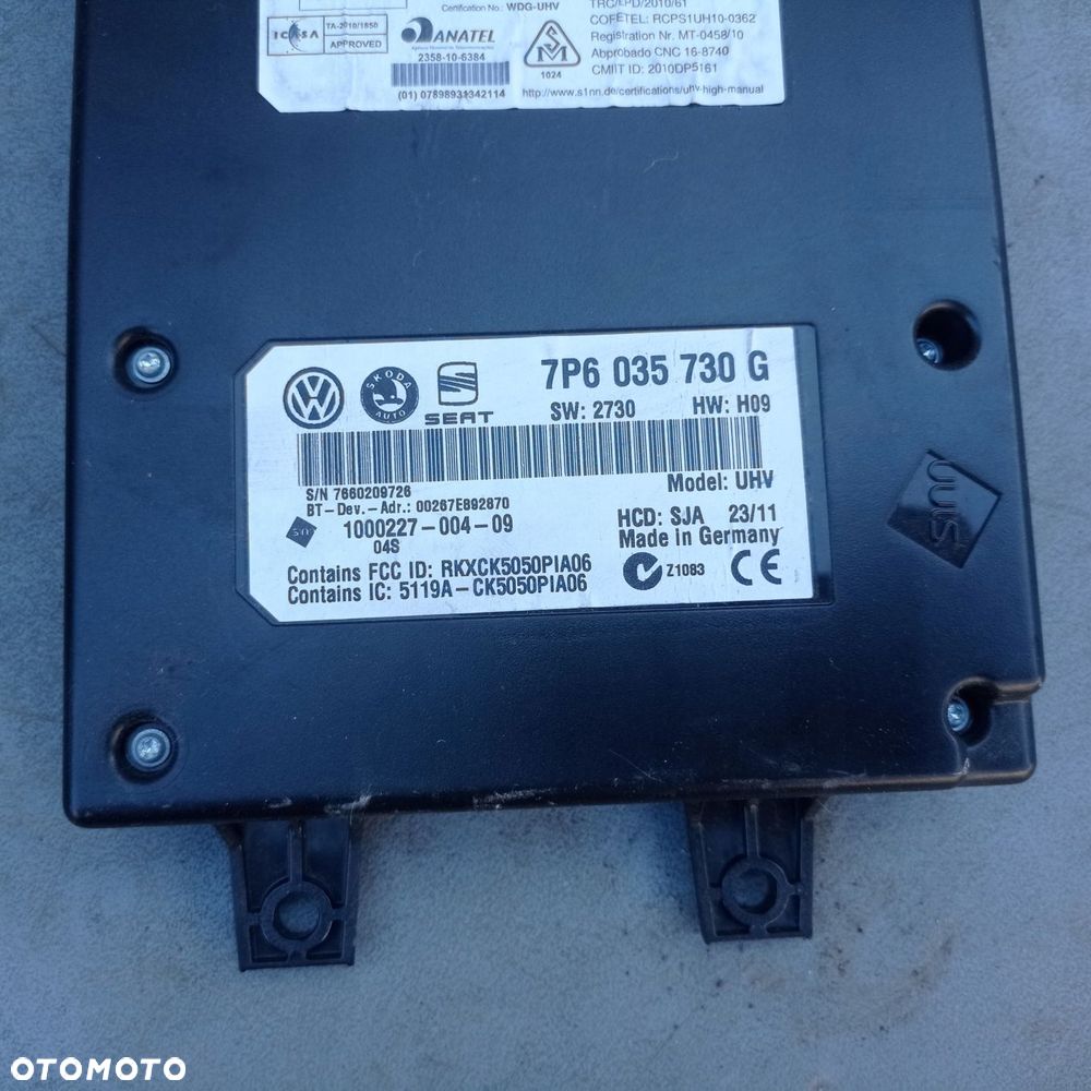moduł bluetooth vw seat skoda 7p6035730g - 2