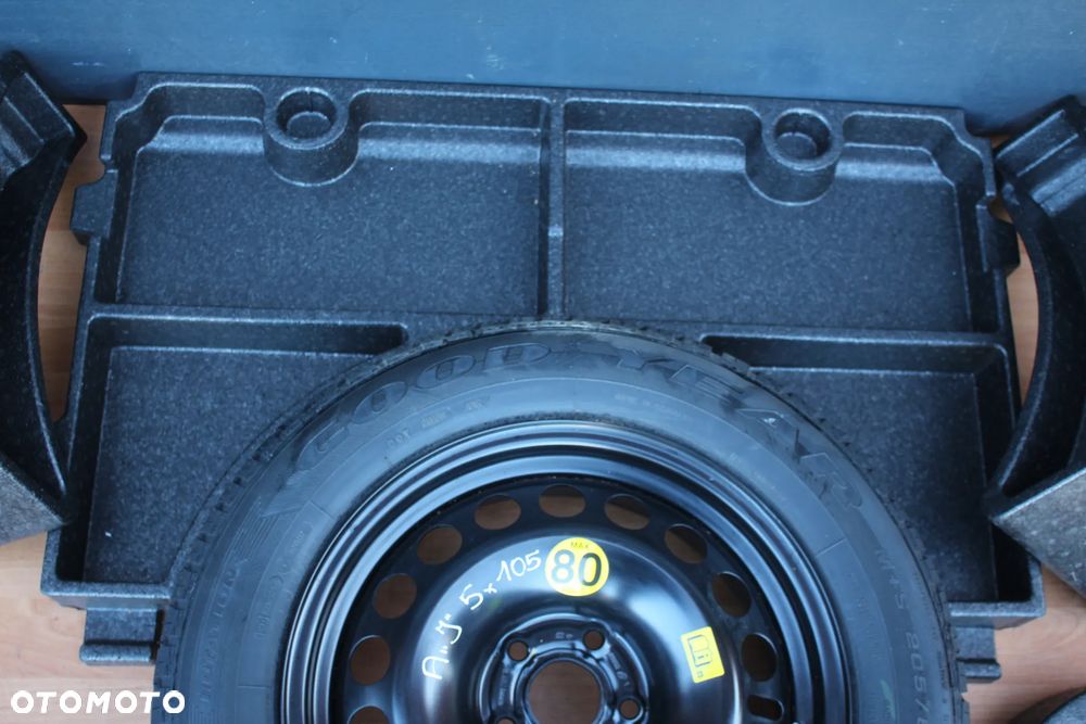 KOŁO ZAPASOWE DOJAZDOWE ZAPAS ZESTAW KLUCZ LEWAREK STYROPIAN OPEL ASTRA J KOMBI 16 CALI 5x105 ET39 205/60/16 - 4