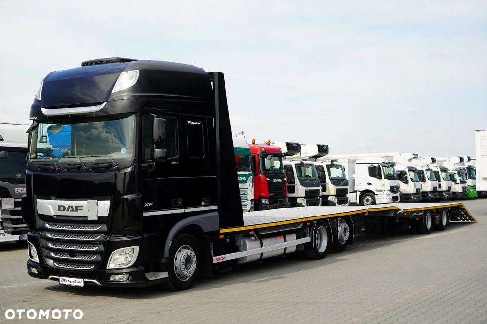 DAF XF 480 / ZESTAW TANDEM LAWETA / 15 ,6 M / SSC / PRZEJAZDOWY / NAJAZDY HYDRAULICZNE / STEROWANIE RADIOWE / WYCIAGARKA / OŚ PODNOSZONA / KLIMA POSTOJOWA - 17