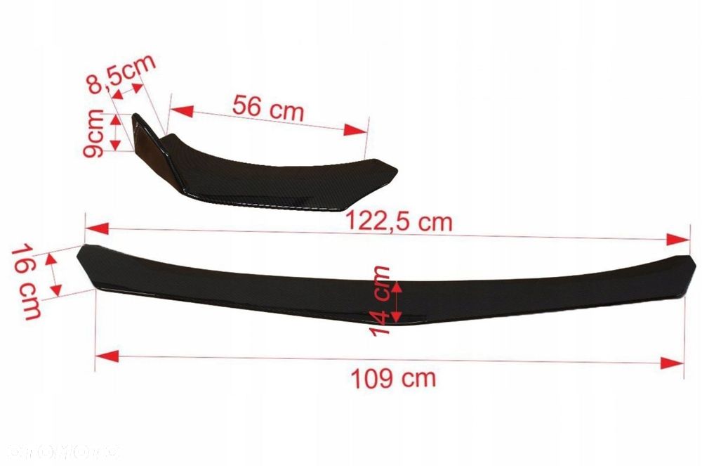 Uniwersalna dokładka przedniego zderzaka carbon - 4