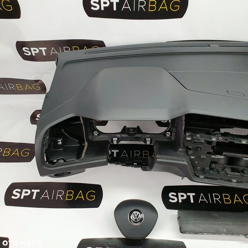 VW TOURAN II 5TA DESKA ROZDZIELCZA KONSOLA KOKPIT PULPIT PODUSZKI AIRBAG AIR BAG PASY KIT SET - 2