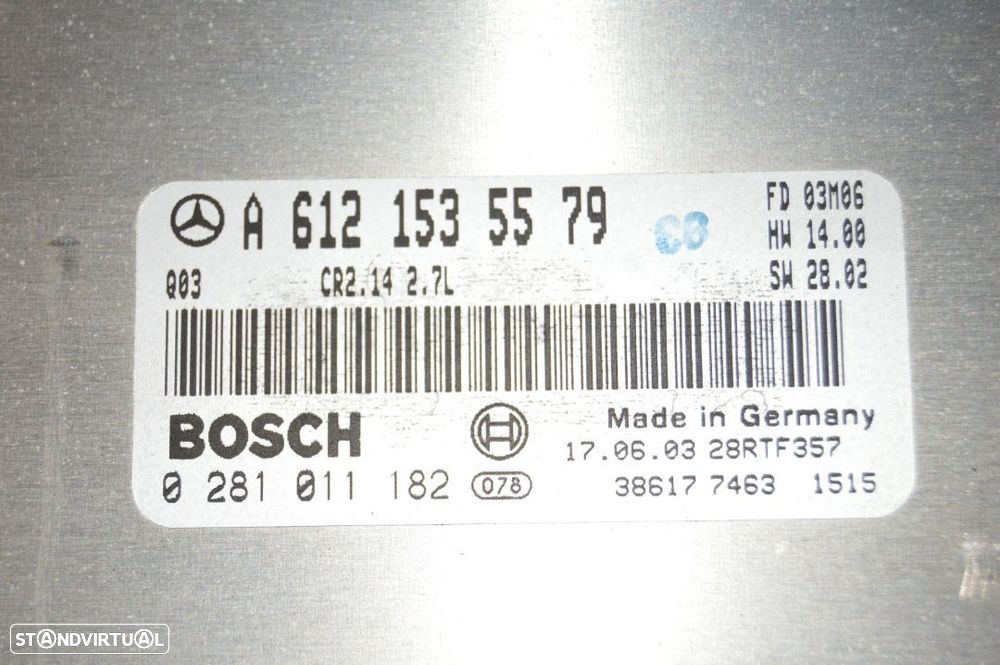 CENTRALINA BOSCH A6121535579 0281011182 MERCEDES BENZ CLASS C W203 220 CDI 150CV OM646963 OM 646.963 - 7