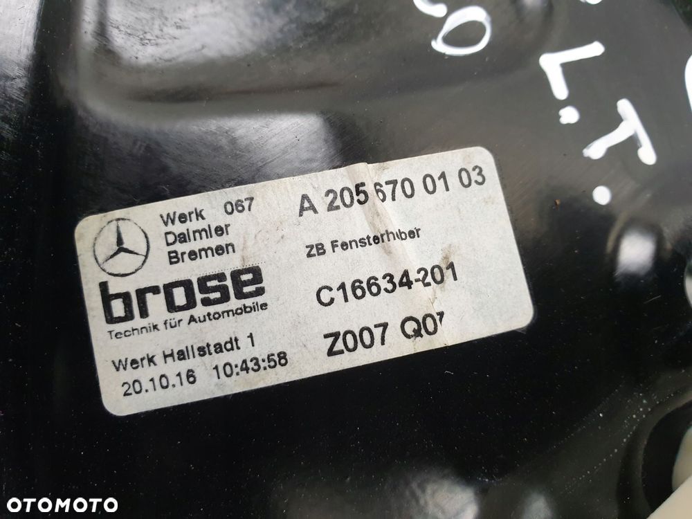 Mercedes A205 Coupe LEWY MECHANIZM SZYBY Podnosnik - 2