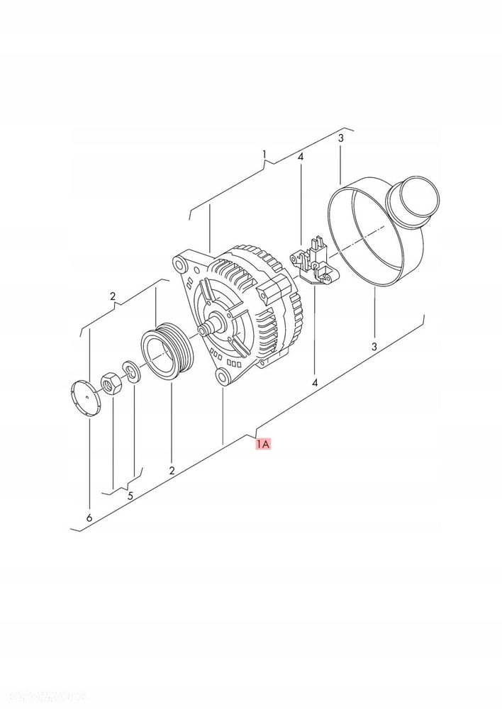 alternator audi a3 8p 06f903023f 0124525066 a3 8p - 2