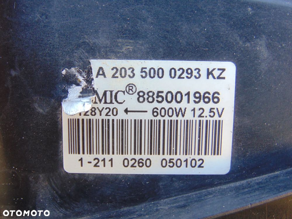 ORYGINAŁ wentylator wiatrak moduł chłodnicy A2035000293 KZ 885001955 Mercedes W203 C Klasa diesel 2.2 2.7 CDI 00-04r - 10