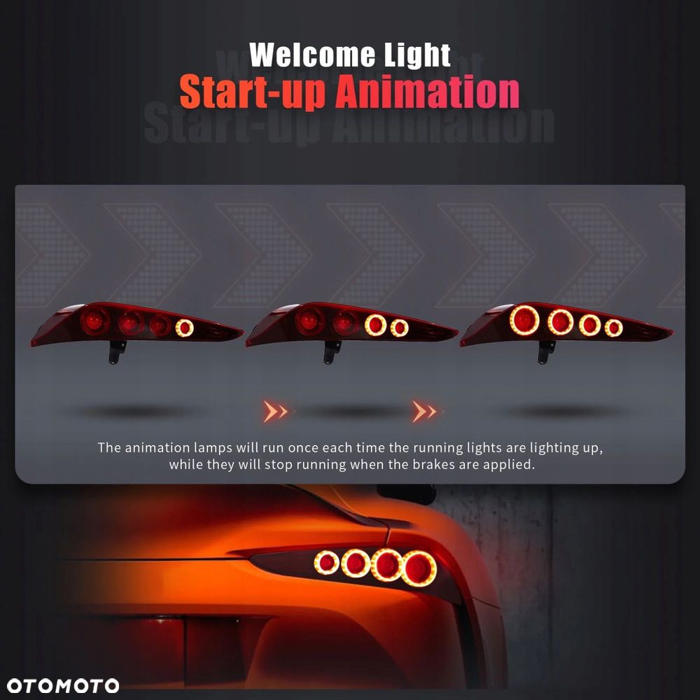 Lampy tyl ne kpl Vland Led Neon Tuning Red Toyota GR Supra V 5 a90 19- z24 - 3