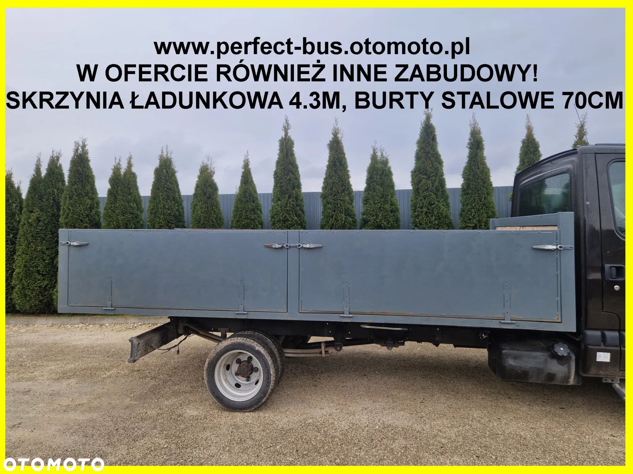 Skrzynia ładunkowa 4.3m , Iveco ,Mascott, Master, Sprinter, burty wysokie 70cm - 1