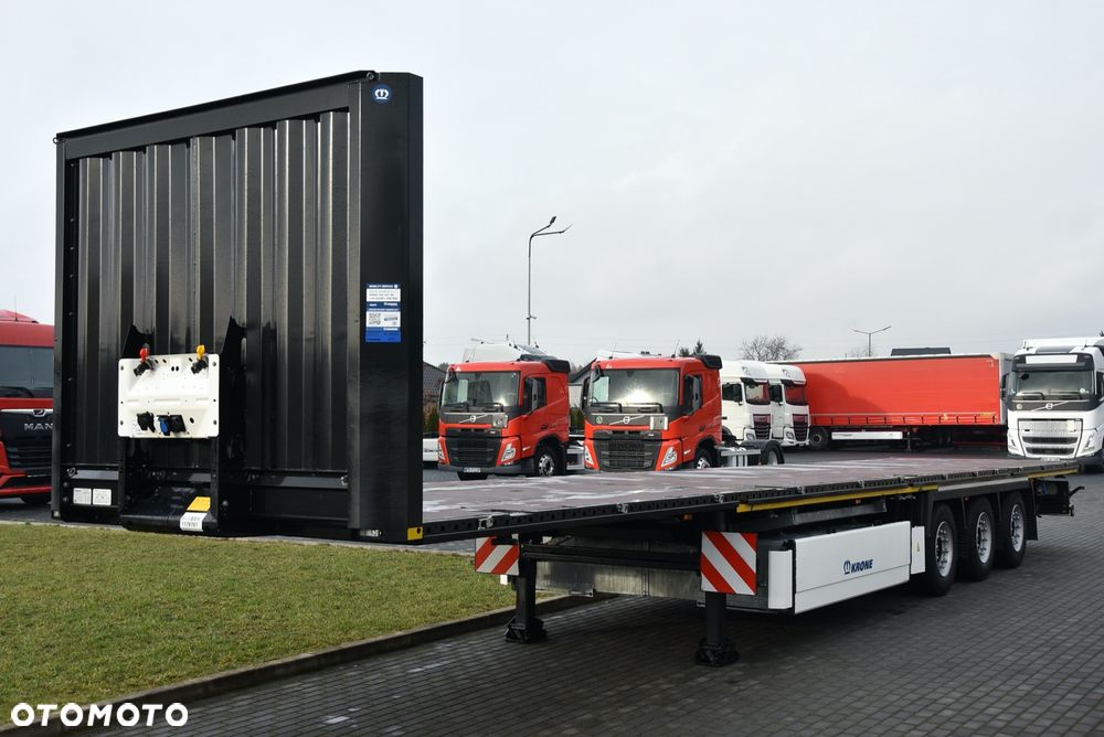 Krone PLATFORMA NISKOPODWOZIOWA + HAKI PODKONTENERY + KŁONICE / 2X OŚ PODNOSZONA / MEGA / PALECIARA / JAK NOWA ! ! !