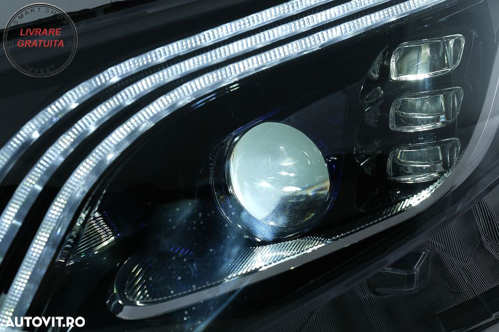 Faruri Full LED Mercedes V-Class W447 (2016-2020) Negru- livrare gratuita - 3