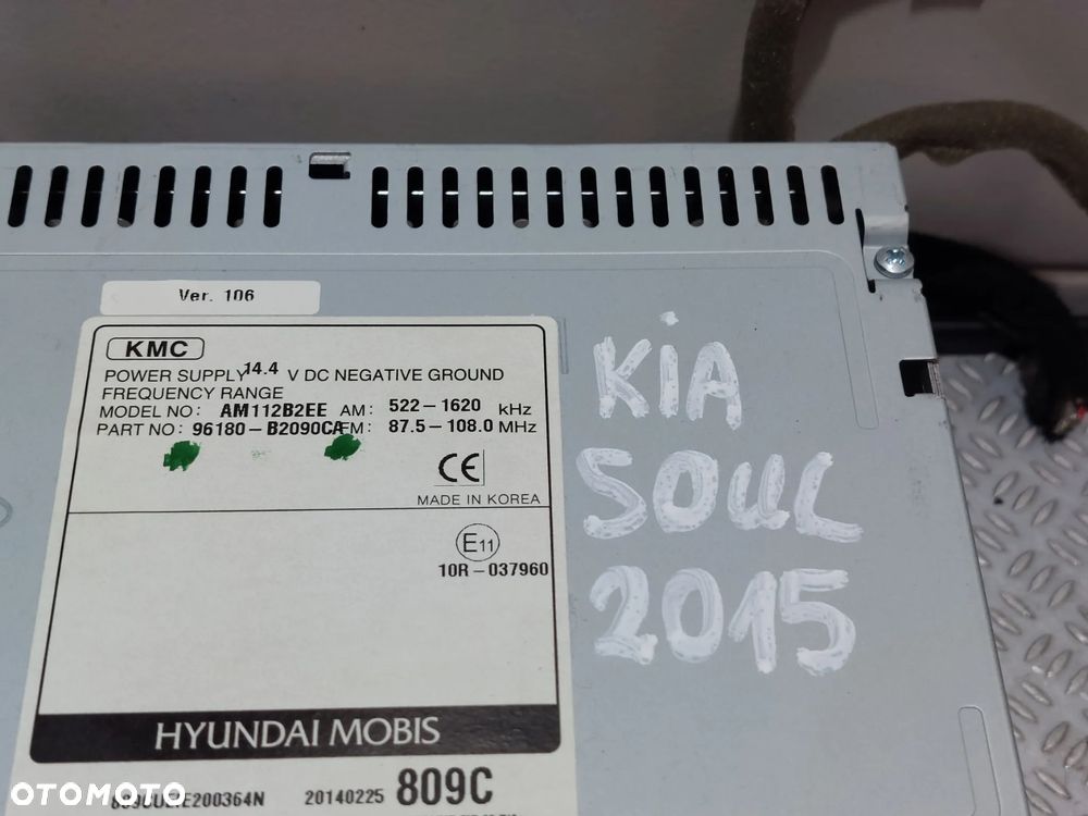 RADIO MP3 BLUETOOTH RDS KIA SOUL II 2 R2015 1,6 BENZYNA ISG NR 96180B2090CA - 2