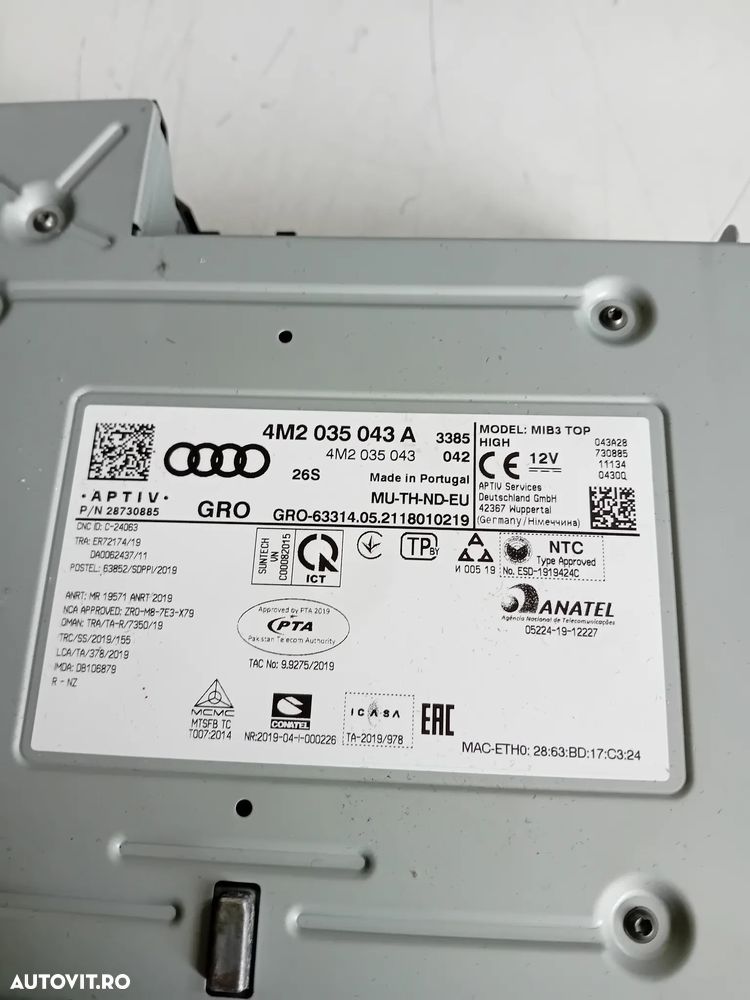 Unitate MMI Mib3 Audi A6 4K C8 Q5 Q7 4M Cod 4M2035043A 4M2035043 An 2018-2024 - 3
