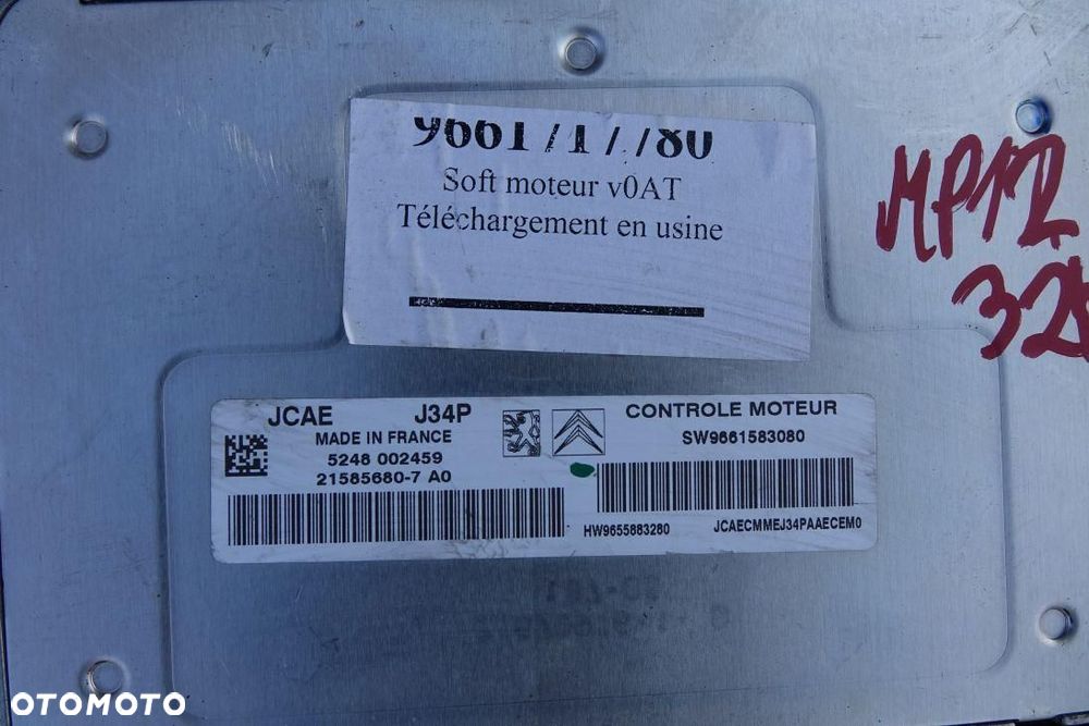 STEROWNIK SILNIKA KOMPUTER ECU PEUGEOT 1007 SW9661583080 - 2
