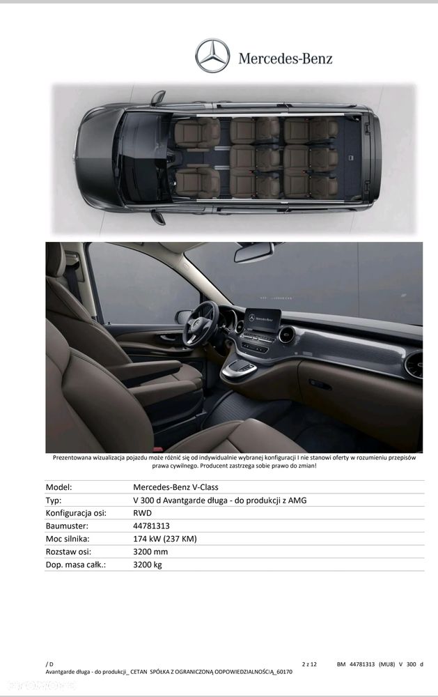 Mercedes-Benz Klasa V 300 d Avantgarde 9G-Tronic (d³ugi) - 20