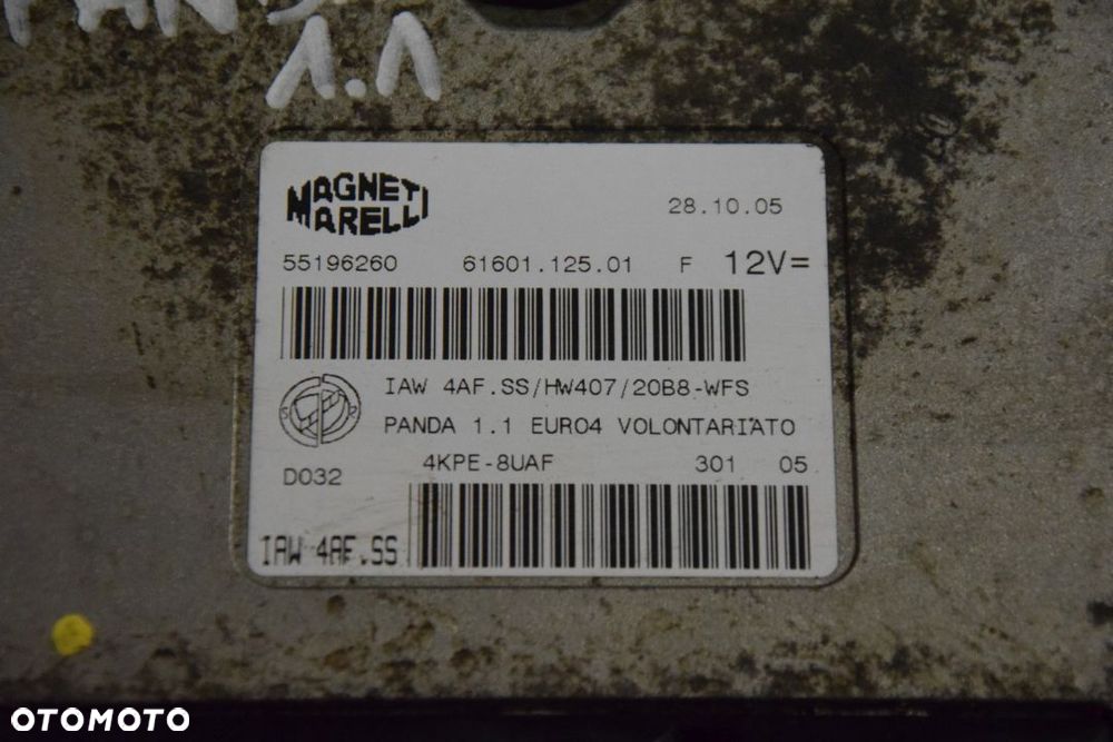 Fiat Panda II 03-12 1.1 Sterownik silnika komputer 55196260 4KPE-8UAF - 2