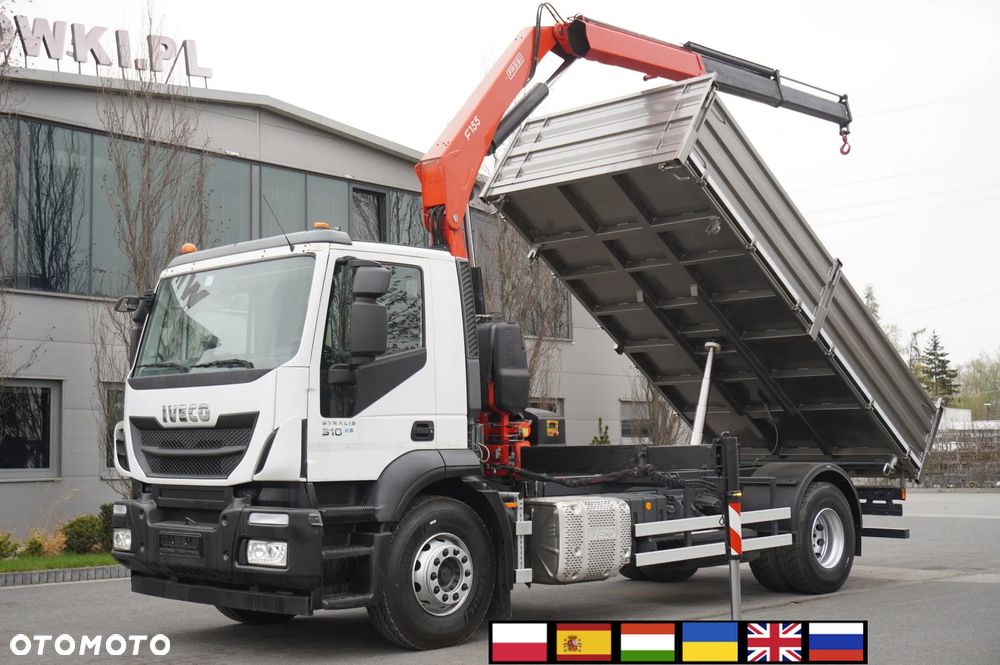 Iveco Stralis 19.310 E6 4x2 / Fassi F155A.0.22 / 690 MTH! / pilot / NOWA 3-stronna wywrotka - 1