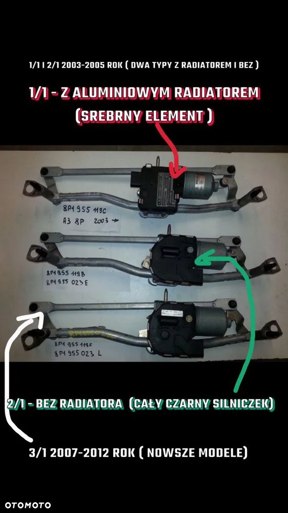 MECHANIZM SILNICZEK WYCIERACZEK AUDI A3 8P - 2