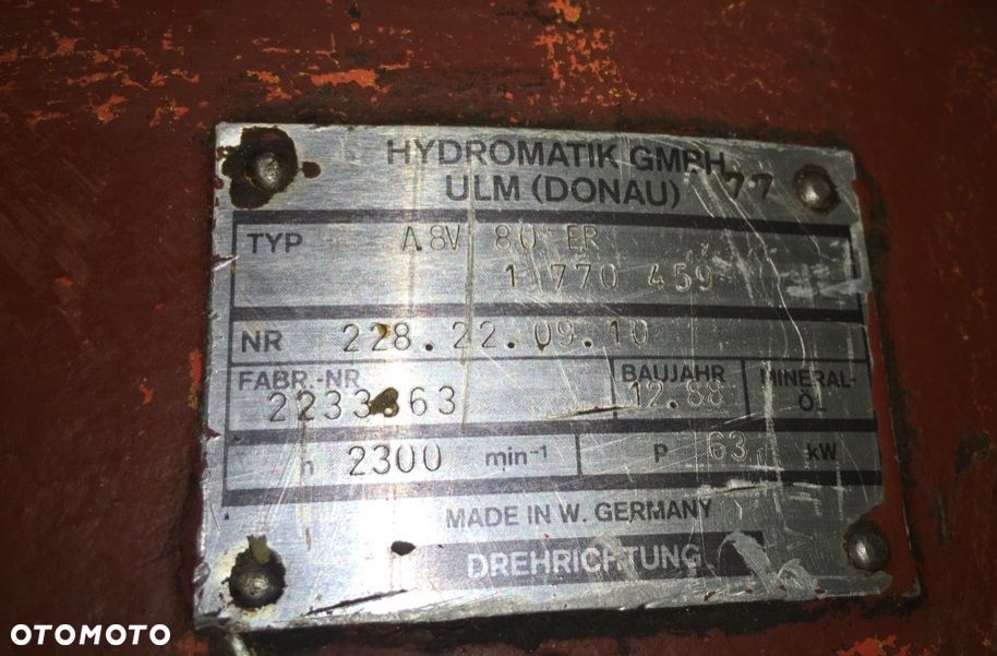 Hydromatik A8V 80 ER , główna pompa hydrauliczna O&K RH6 - 3