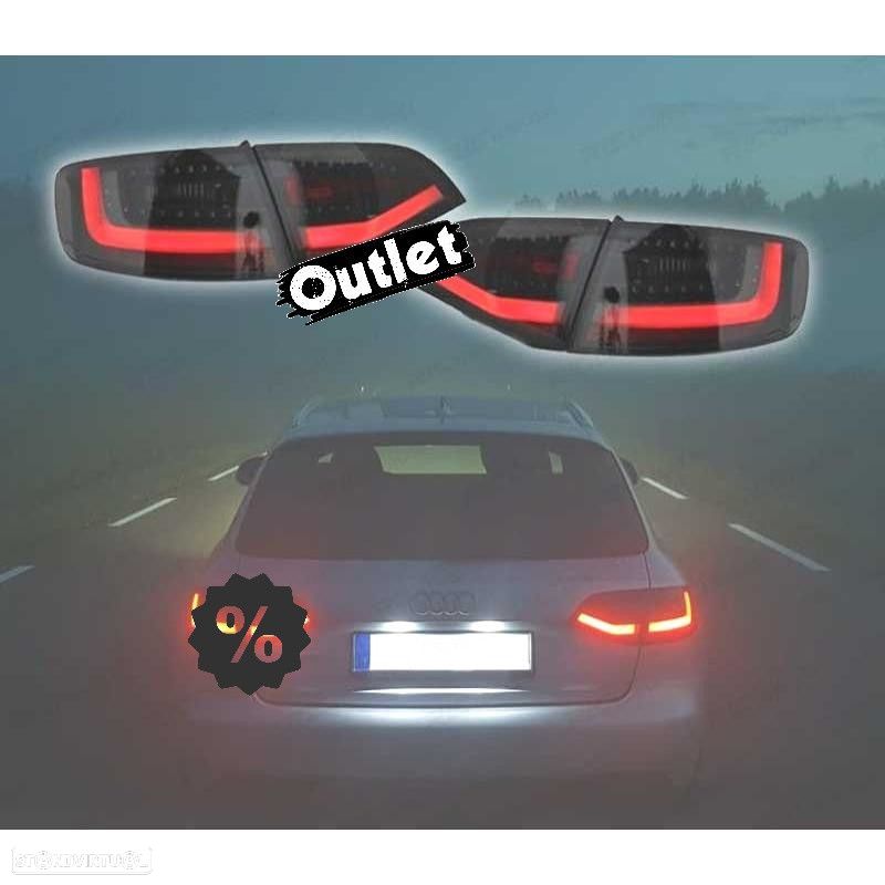 R012405C2 FAROLINS AUDI A4 B8 AVANT LEDS DINAMICO PRETOS 08-11 CARDNA TUBELIGHT - 1