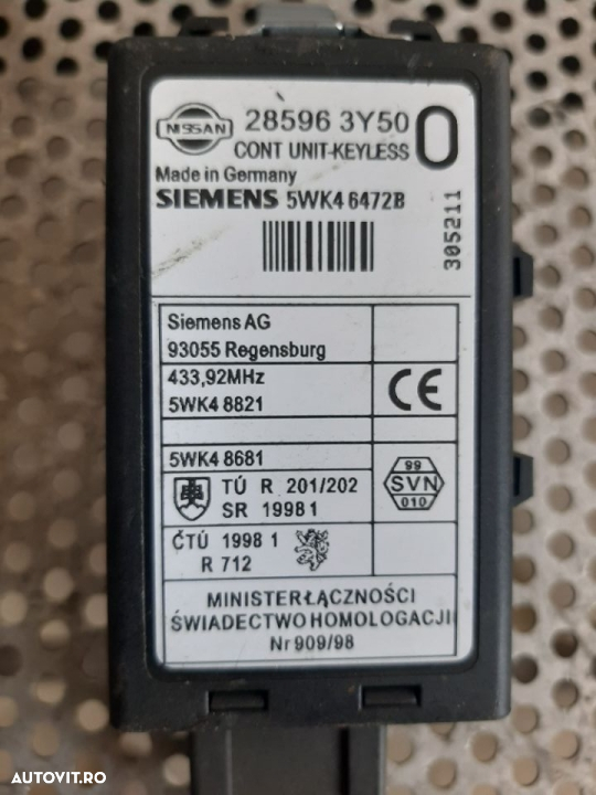 Modul Calculator Confort Inchidere Centralizata Nissan Xtrail X Trail T30 An 2001-2007 - 3