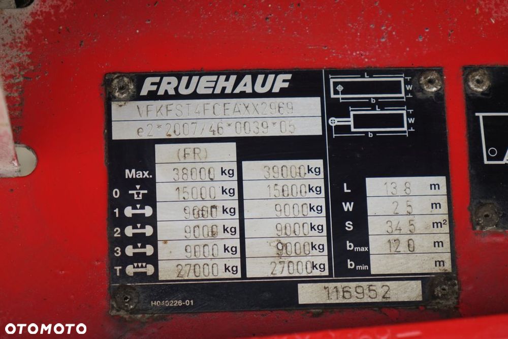 Fruehauf PLATFORMA / STANDARD / OSIE SAF / PODŁOGA WZMACNIANA - SZYNA-DESKA - 26