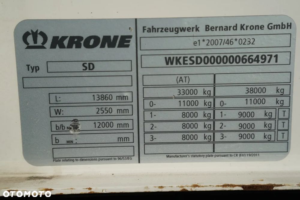 Krone FIRANKA / STANDARD / OŚ PODNOSZONA / SAF - 28